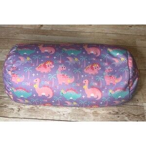 NWT Kids Purple Pink Blue Dinosaur Beaded Bolster Pillow Comfort Bay Dino Travel
